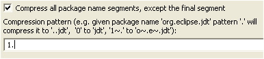 Compression pattern configuration in the Java appearance preference page