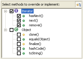 'Override / Implement method' dialog