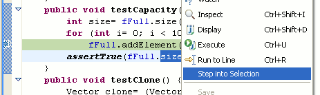 Stepping into selection